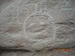 Happy face guy? Roadside petroglyphs, on the way to Chachapoyas, Peru.