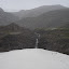 I dangerously climbed this mound of snow without thinking, since the waterfall clearly undercuts it. Luckily I didn´t go right to the top where it was weakest.