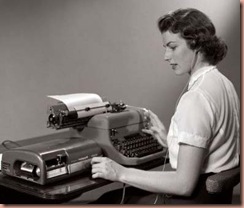 woman with typewriter