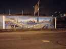 基隆市區景色彩繪牆面