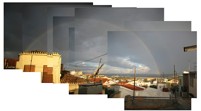 Rainbows over Chania Harbor - click for larger view on Picasa