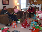 Nana and Papa come over to open presents with us
