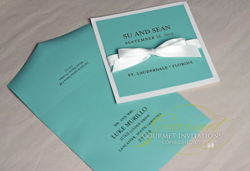 Su asked me to make Save the Dates for her Tiffany themed wedding