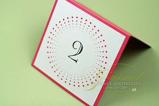 Table numbers with the same circle and dot motif