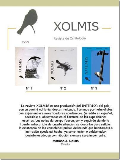 Revista Ornitológica XOLMIS
