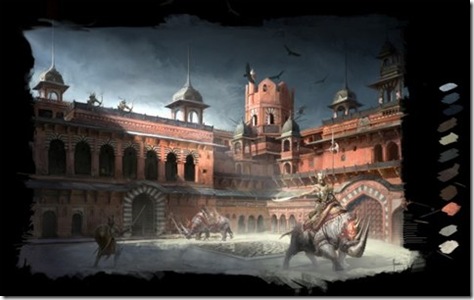 Orchha: The courtyard of the Jahangir Mahal