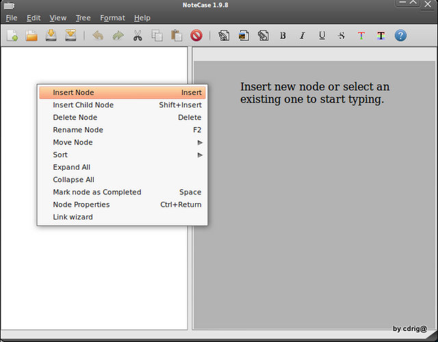 NoteCase - Insert Node