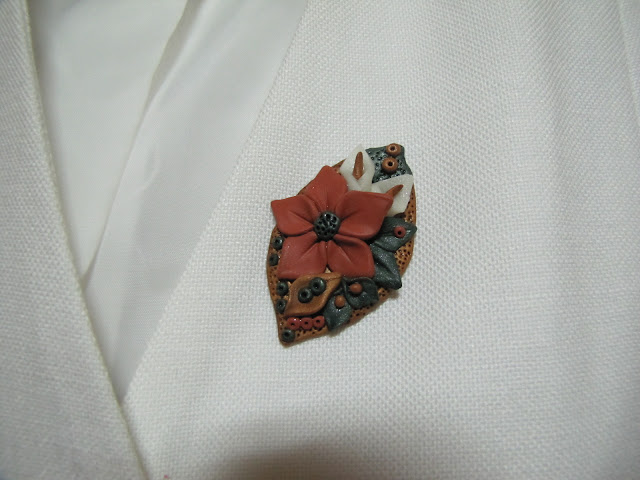 Martisoare handmade elegate, brosa Fimo