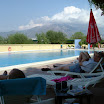 Relaxing by the pool.