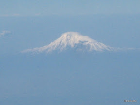 Mt Ararat shows in the distance as we fly from Turkey to Armenia. This is the possible location where Noah's Ark landed.