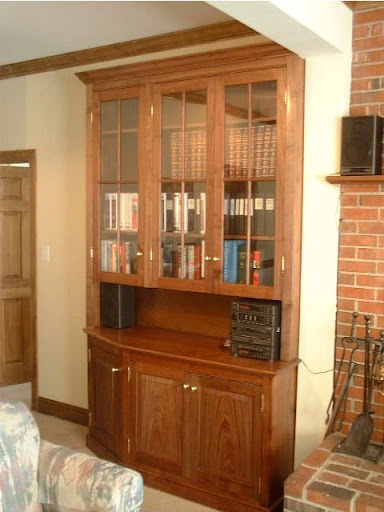 Walnut bookcase cabinet