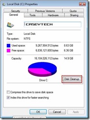 Disk Cleanup can save you lots of space. Click to enlarge! Casey Tech