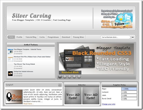 Silver Carving Blogger Template