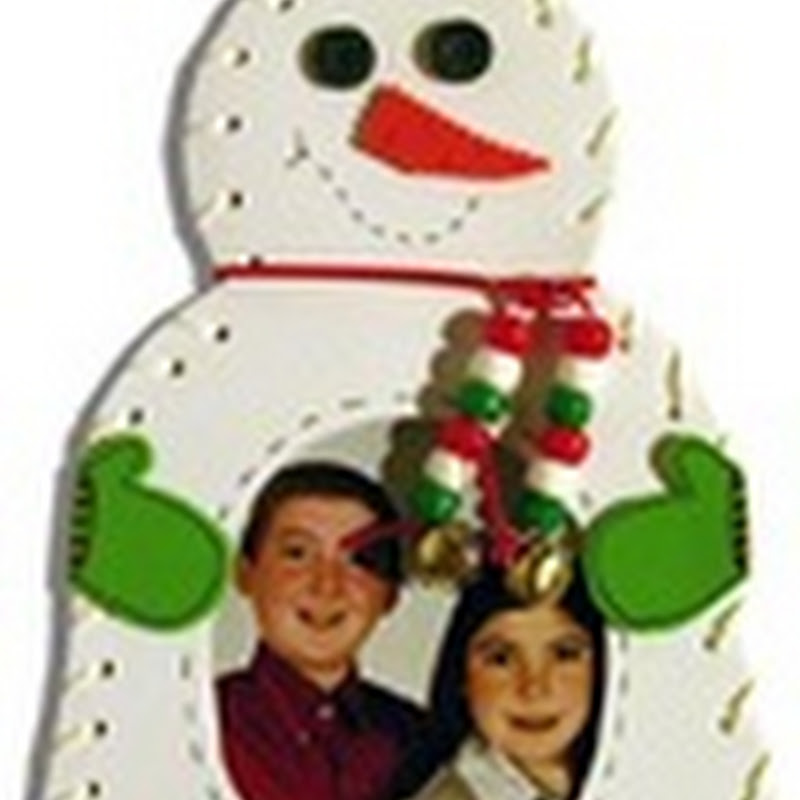 Manualidad Portarretratos muñeco de nieve en Foami