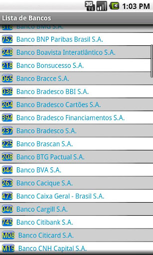 Lista de Bancos