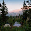 Andrew and Yates tent (left) and Topher and my tent (right) with Mt. Phillips in the background