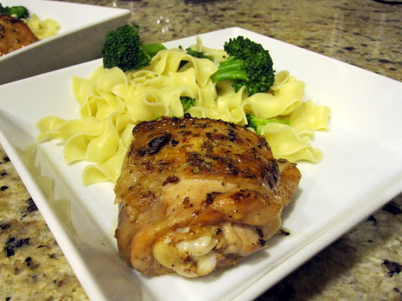 Lemon Oregano Chicken with pasta and broccoli