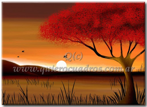 Cuadros modernos Arbol rojo