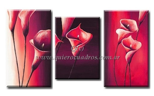Cuadros modernos Calas rosas