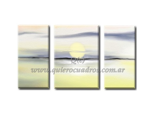 Cuadros tripticos Marina en tonos pastel