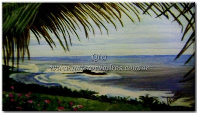 Cuadros de paisajes Playa y palmeras