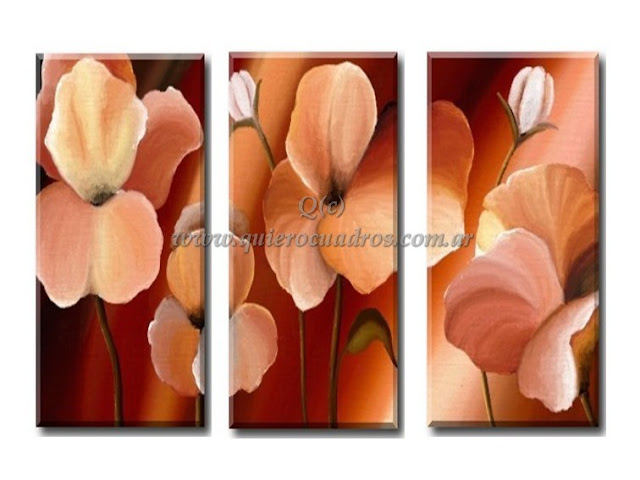 Cuadros decorativos Poliptico Conjunto floral cálido