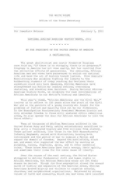 President Obamas Proclamation on Black History Month (1)