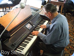 Roy Steen caressing the keys for our edification