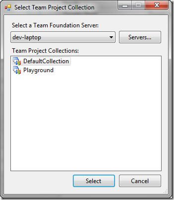 Select Team Project Collection