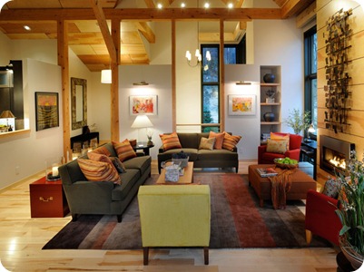 In the family room, there is plenty of seating for lounging and lots 
