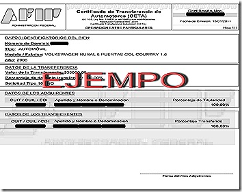 Boleto De Compraventa Automotor