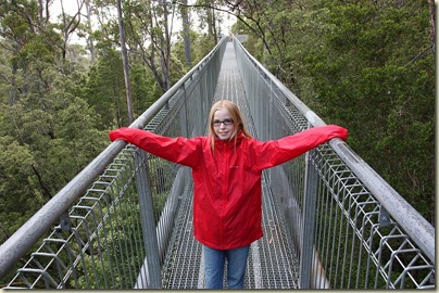 Laura at Tahune Airwalk, Tasmania