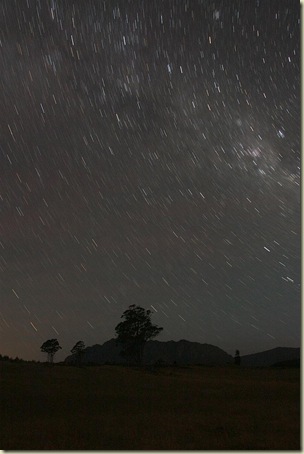 Mount Roland with star trails