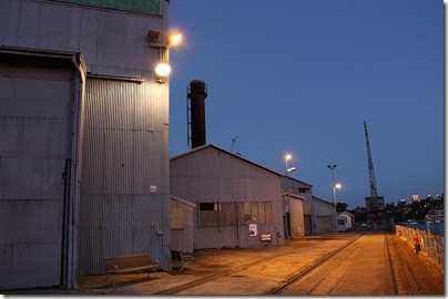 Evening light, industrial buildings, Cockatoo Island, Sydney