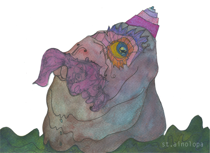 Seawolf with a pink moustache