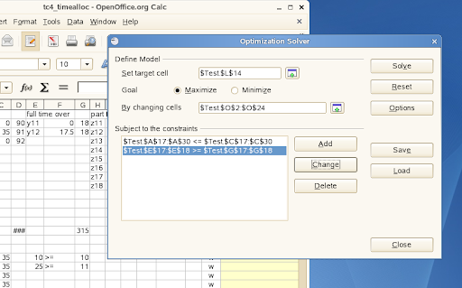 Go back into solver is used