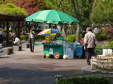 Street vendor by a temple