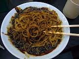 A Korean food that's pretty good. That's bean paste sauce.