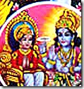Prahlada Maharaja with Lord Vishnu
