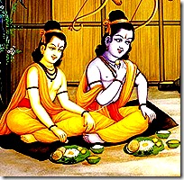 Rama and Lakshmana eating