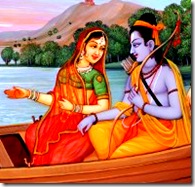 Sita and Rama on a boat