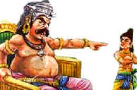 Hiranyakashipu chastising Prahlada