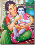 Mother Yashoda feeding Krishna