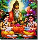 Valmiki instructs Lava and Kusha