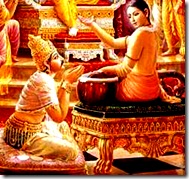 Narada Muni speaking to King Yudhisthira