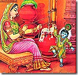 Mother Yashoda with baby Krishna
