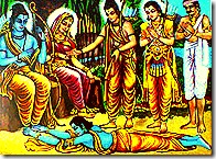 Bharata taking shelter of Rama