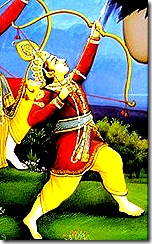 Lord Rama slaying a demon