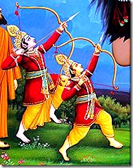 Lakshmana and Rama battling a demon