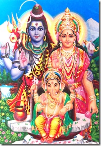 Shiva, Parvati, and Ganesha